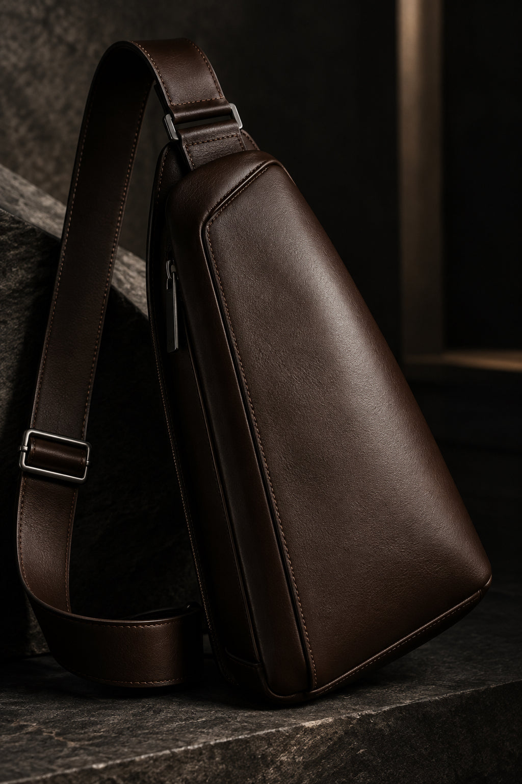 Men's Genuine Leather Sling Bag – Modern Crossbody Carry