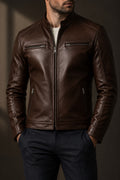 Albert Stylish Dark Brown Leather Jacket