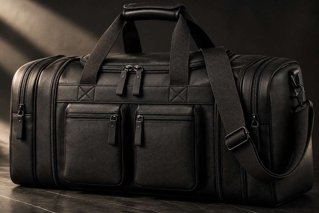 Men's Vegan Leather Duffel Bag – Structured Travel Carry